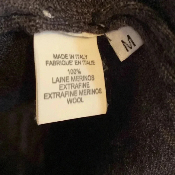 Emile Lafaurie men’s sweater - medium - made in Italy - wool - collar- dark gray - Picture 3 of 5